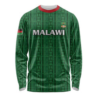 Custom Malawi Football Long Sleeve Shirt Come On Flames - Green - Wonder Print Shop