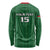 Custom Malawi Football Long Sleeve Shirt Come On Flames - Green - Wonder Print Shop