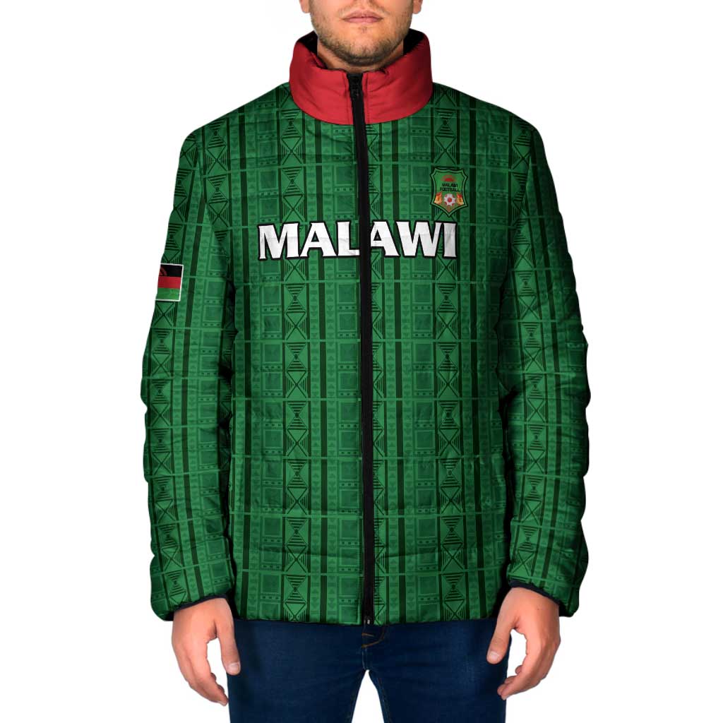 Custom Malawi Football Padded Jacket Come On Flames - Green - Wonder Print Shop