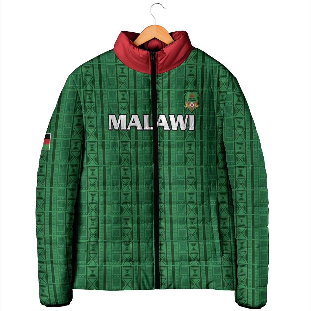 Custom Malawi Football Padded Jacket Come On Flames - Green - Wonder Print Shop