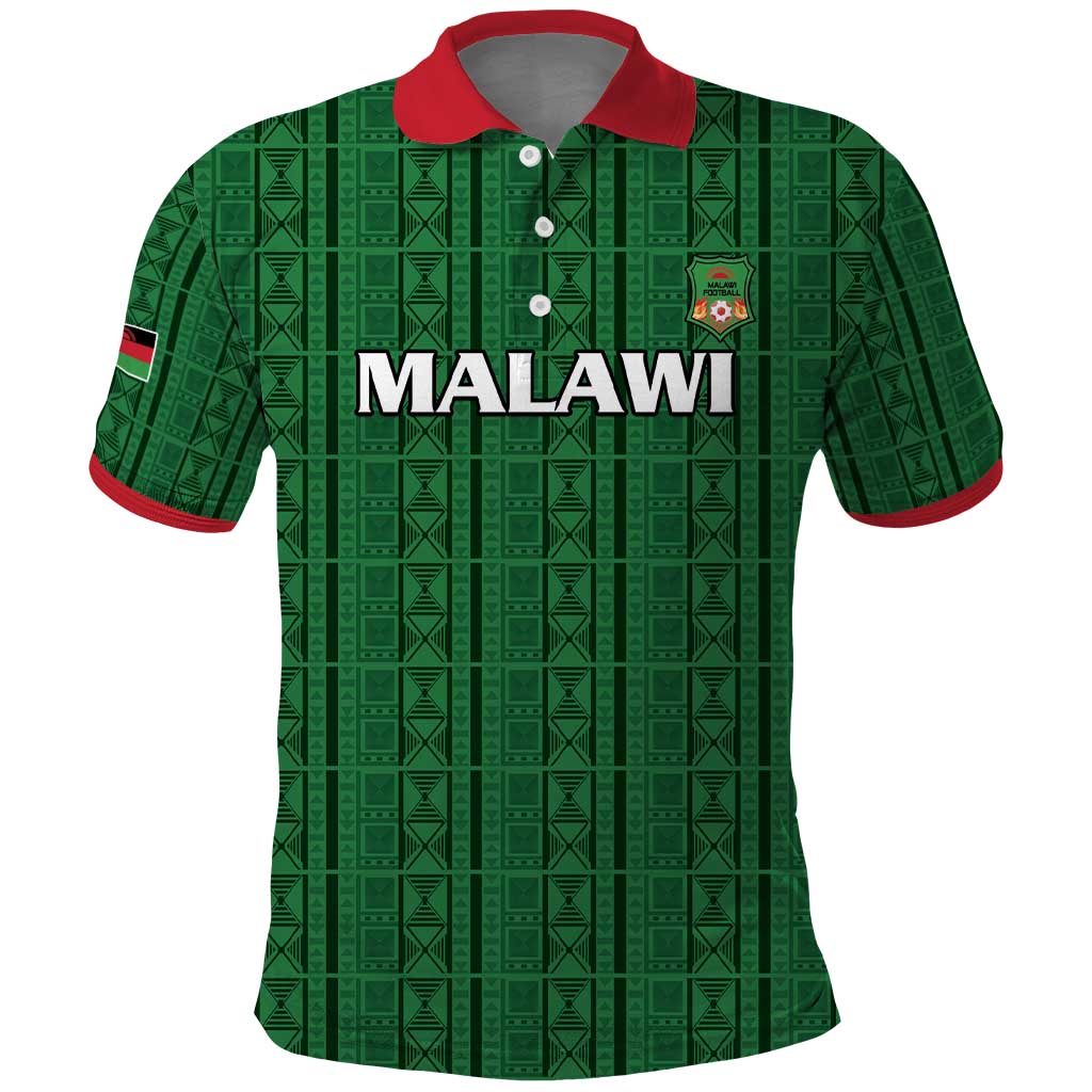 Custom Malawi Football Polo Shirt Come On Flames - Green - Wonder Print Shop