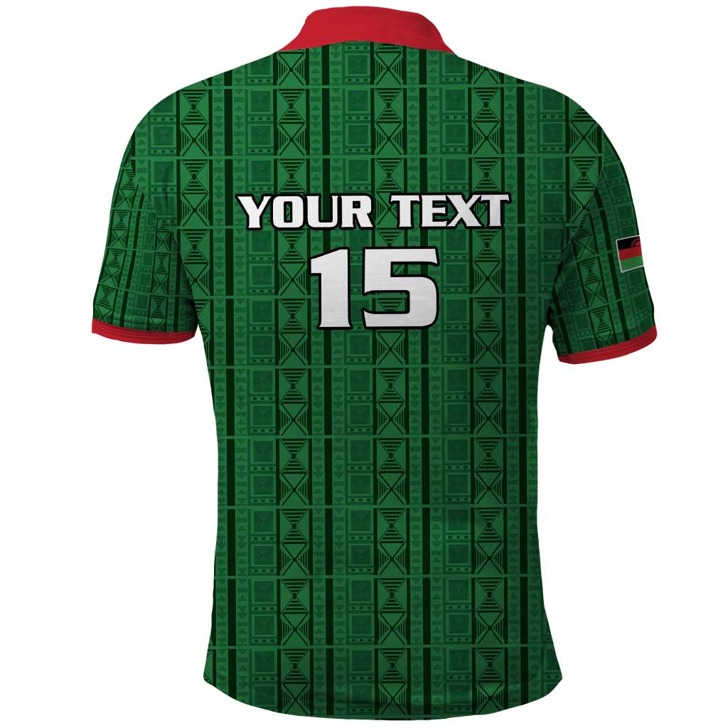 Custom Malawi Football Polo Shirt Come On Flames - Green - Wonder Print Shop