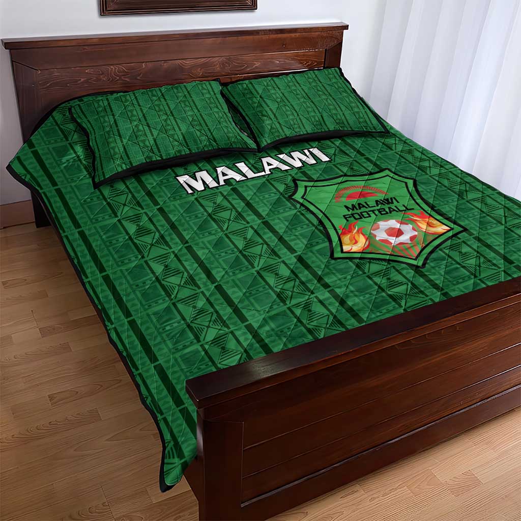 Malawi Football Quilt Bed Set Come On Flames - Green - Wonder Print Shop
