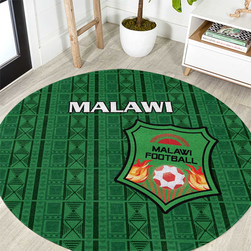 Malawi Football Round Carpet Come On Flames - Green - Wonder Print Shop