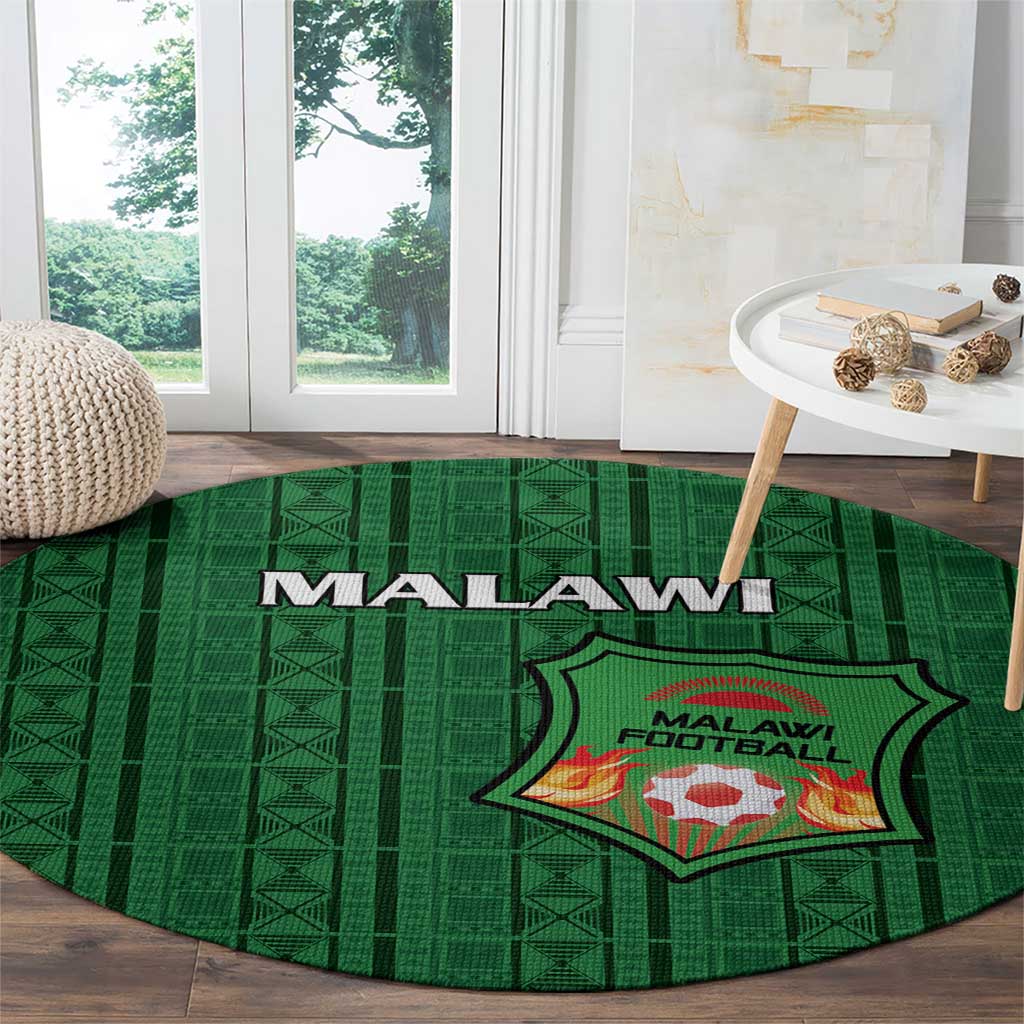 Malawi Football Round Carpet Come On Flames - Green - Wonder Print Shop