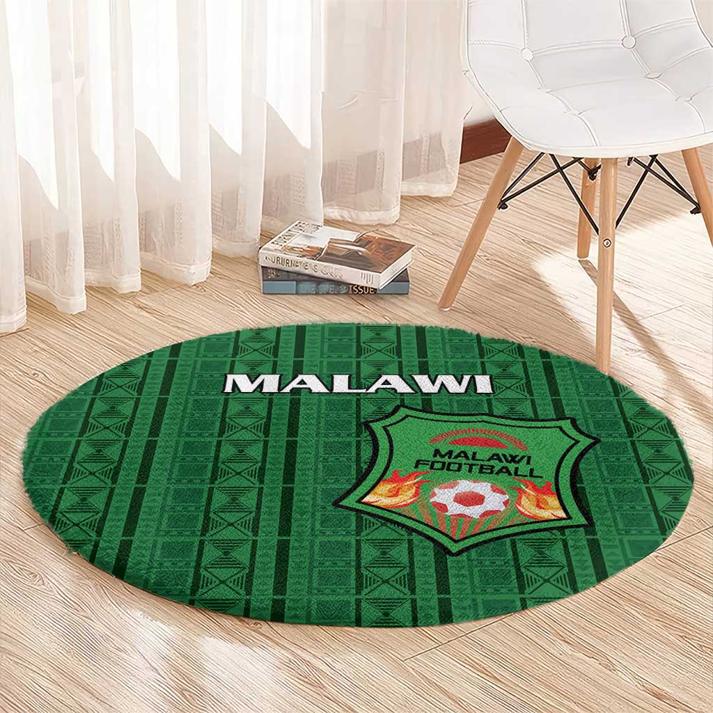 Malawi Football Round Carpet Come On Flames - Green - Wonder Print Shop