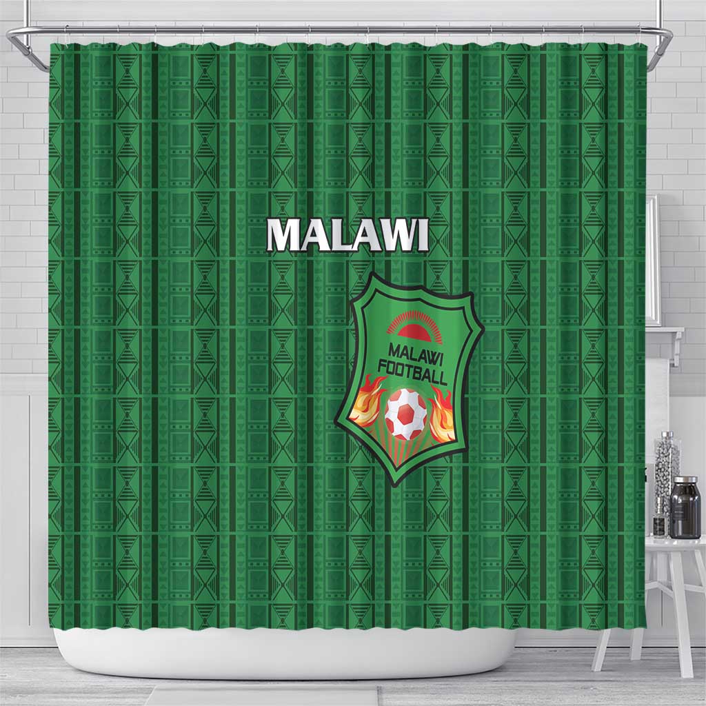 Malawi Football Shower Curtain Come On Flames - Green - Wonder Print Shop