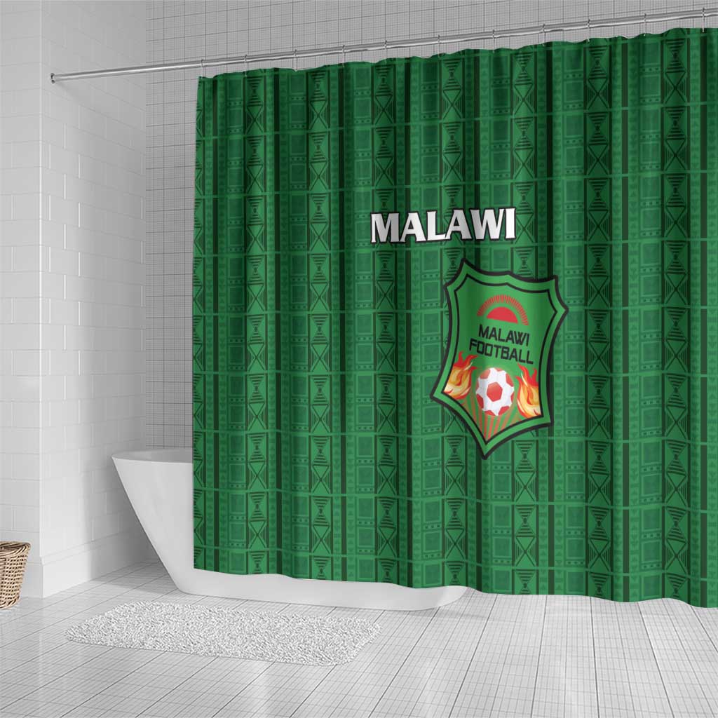 Malawi Football Shower Curtain Come On Flames - Green - Wonder Print Shop
