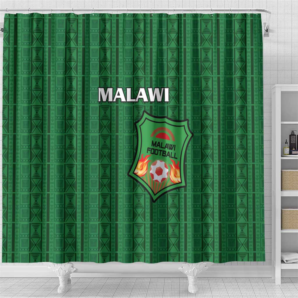 Malawi Football Shower Curtain Come On Flames - Green - Wonder Print Shop