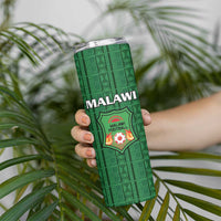 Custom Malawi Football Skinny Tumbler Come On Flames - Green - Wonder Print Shop