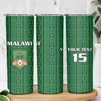 Custom Malawi Football Skinny Tumbler Come On Flames - Green - Wonder Print Shop