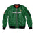 Custom Malawi Football Sleeve Zip Bomber Jacket Come On Flames - Green - Wonder Print Shop