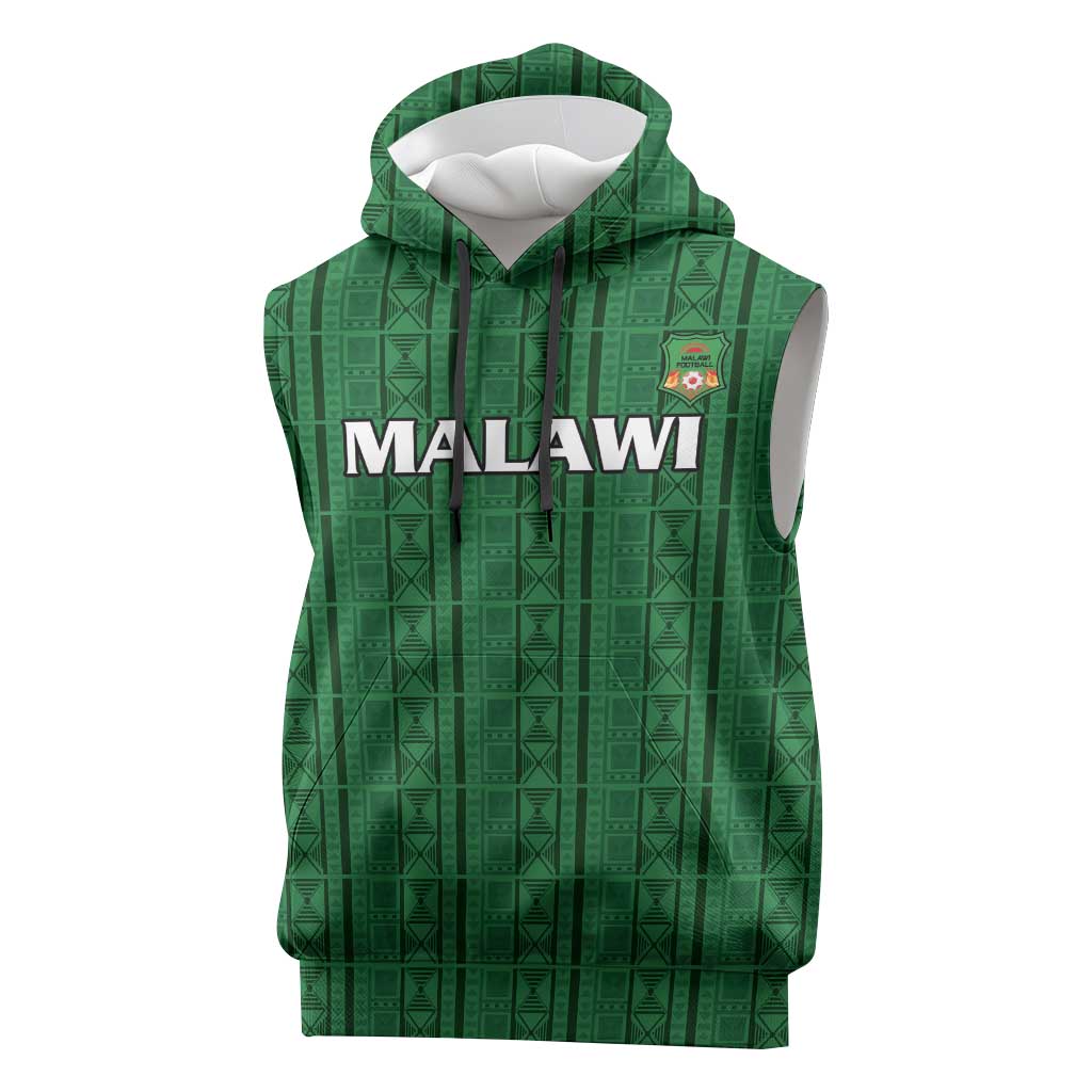 Custom Malawi Football Sleeveless Hoodie Come On Flames - Green - Wonder Print Shop