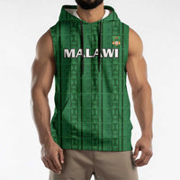Custom Malawi Football Sleeveless Hoodie Come On Flames - Green - Wonder Print Shop