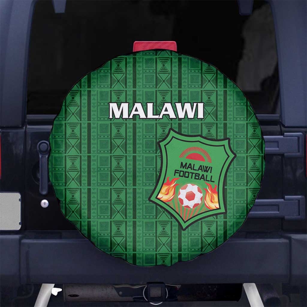 Malawi Football Spare Tire Cover Come On Flames - Green - Wonder Print Shop