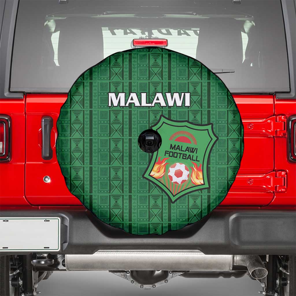 Malawi Football Spare Tire Cover Come On Flames - Green - Wonder Print Shop