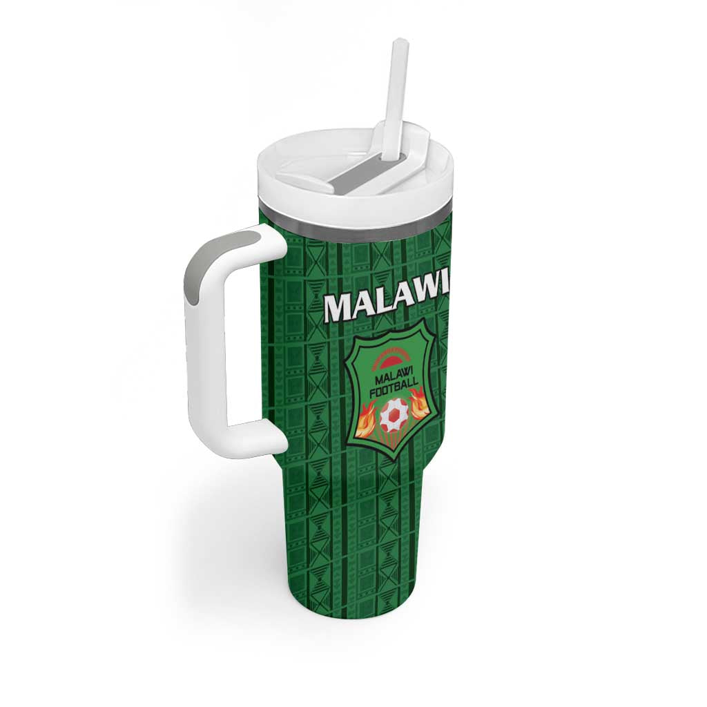 Custom Malawi Football Tumbler With Handle Come On Flames - Green - Wonder Print Shop