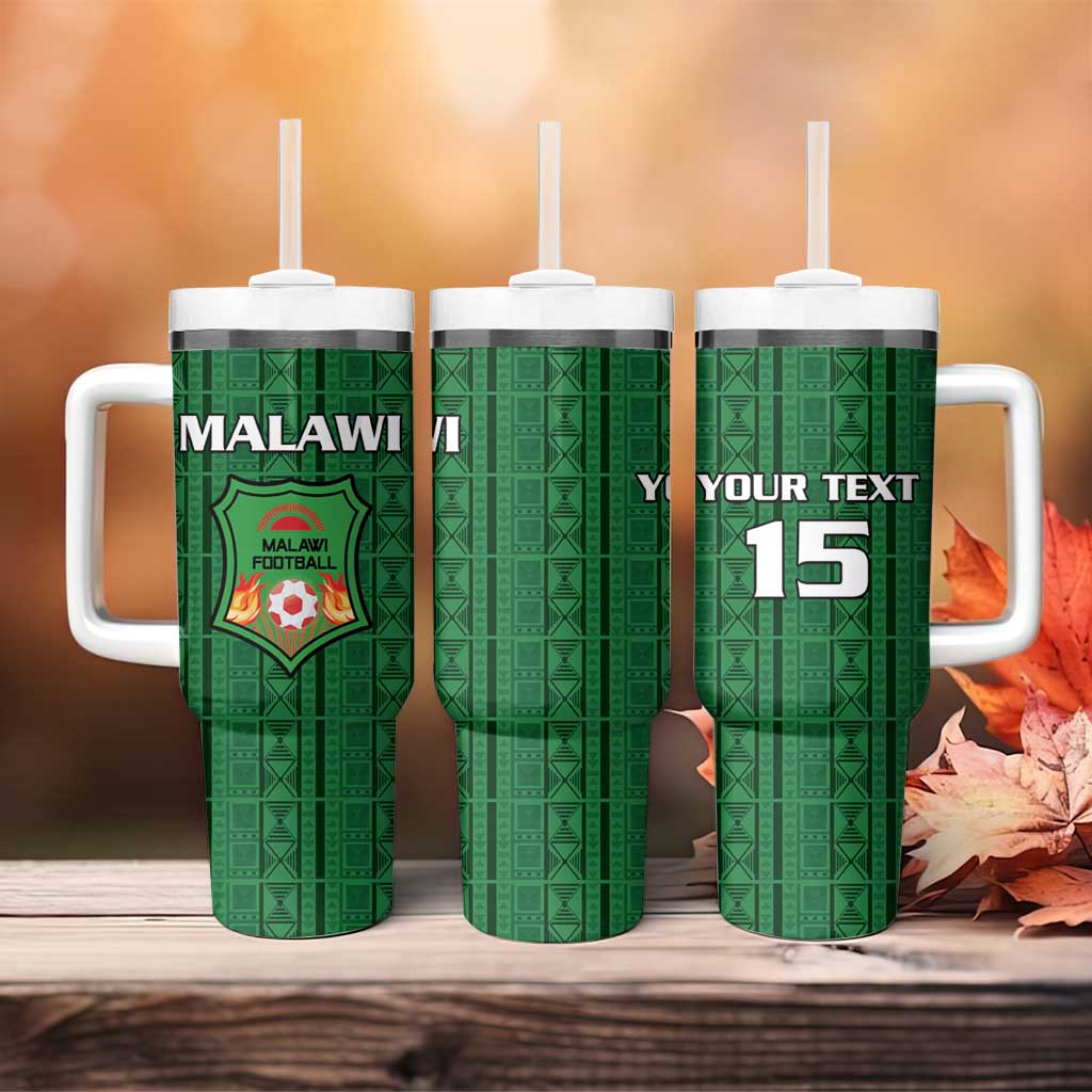 Custom Malawi Football Tumbler With Handle Come On Flames - Green - Wonder Print Shop