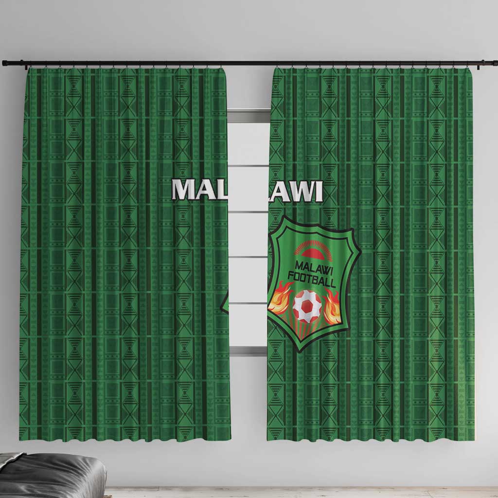 Malawi Football Window Curtain Come On Flames - Green - Wonder Print Shop