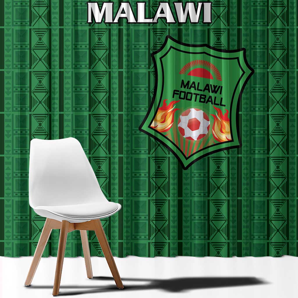 Malawi Football Window Curtain Come On Flames - Green - Wonder Print Shop