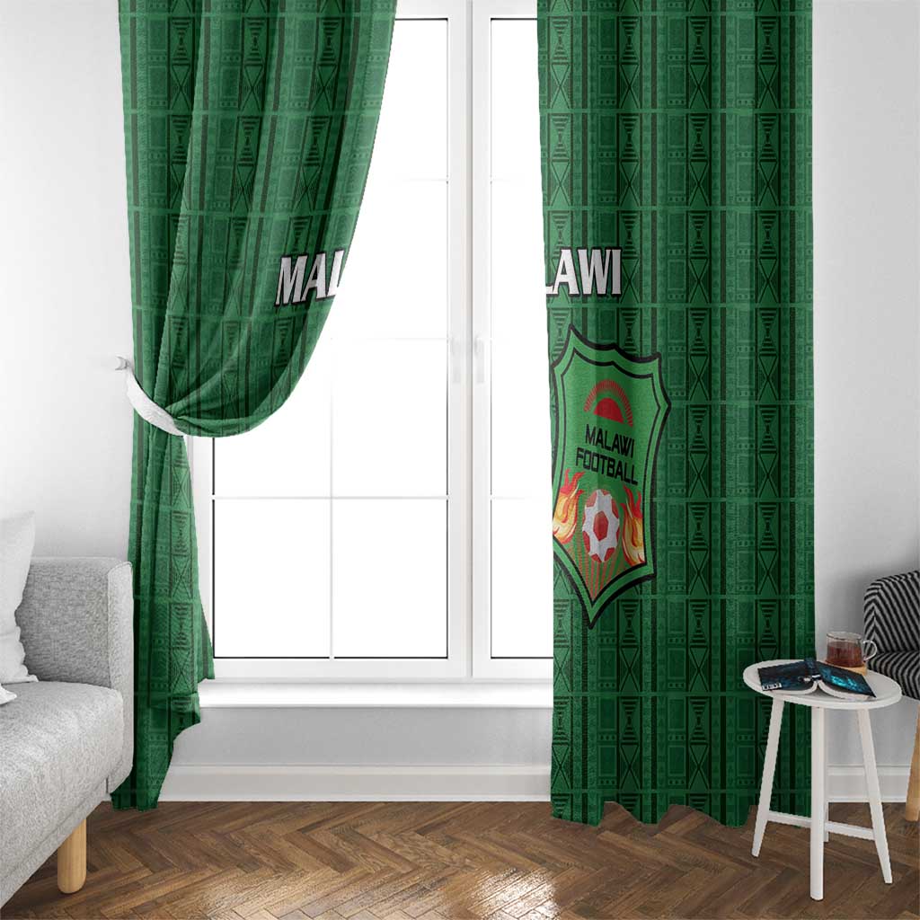 Malawi Football Window Curtain Come On Flames - Green - Wonder Print Shop
