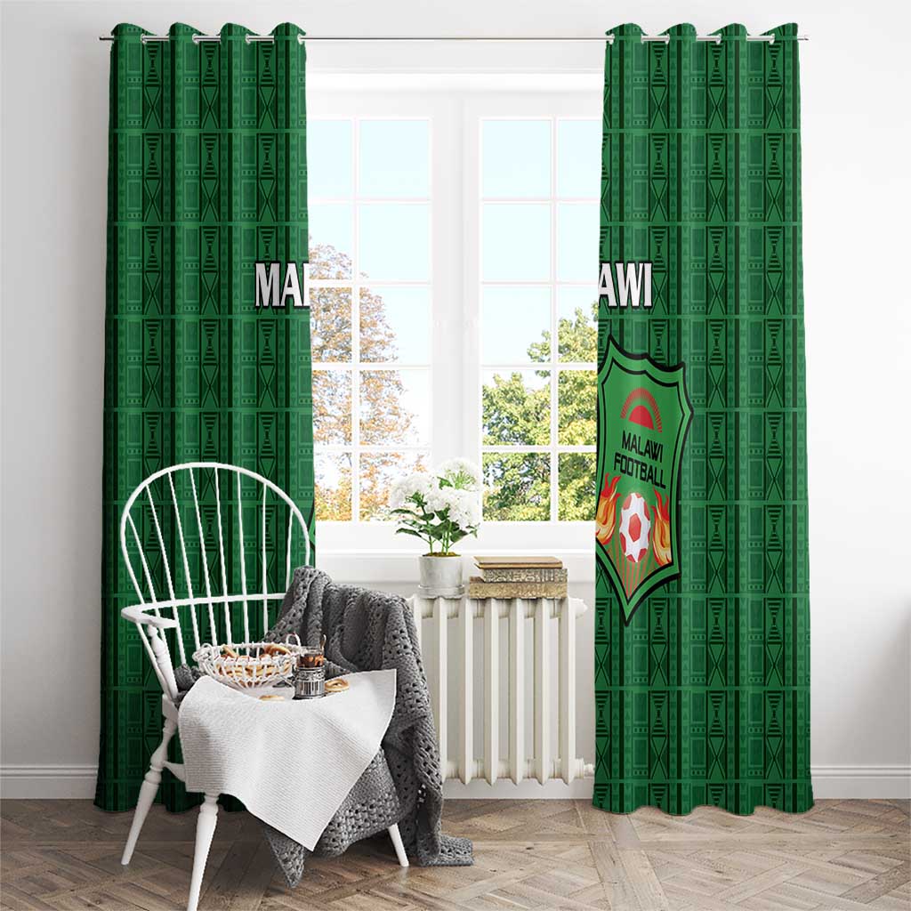 Malawi Football Window Curtain Come On Flames - Green - Wonder Print Shop