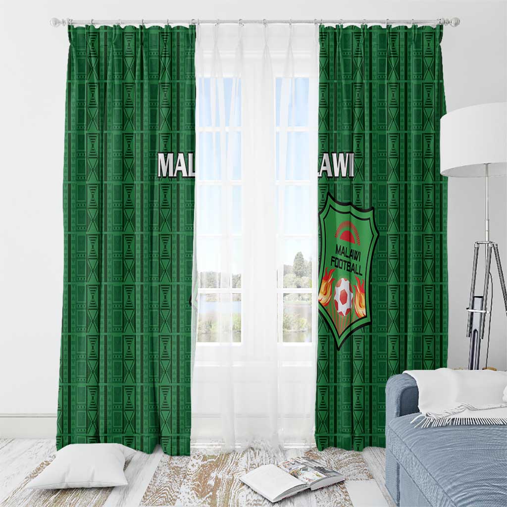 Malawi Football Window Curtain Come On Flames - Green - Wonder Print Shop