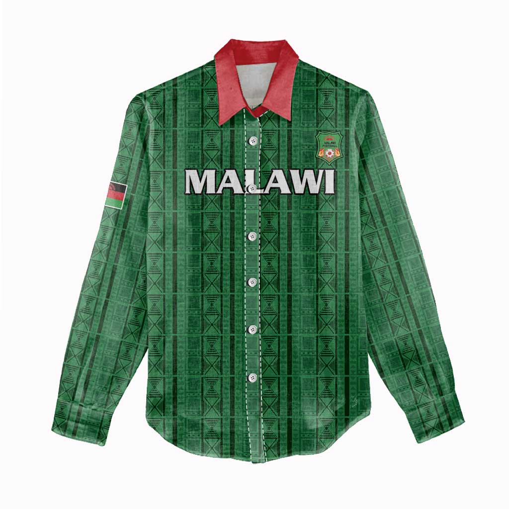 Custom Malawi Football Women Casual Shirt Come On Flames - Green - Wonder Print Shop