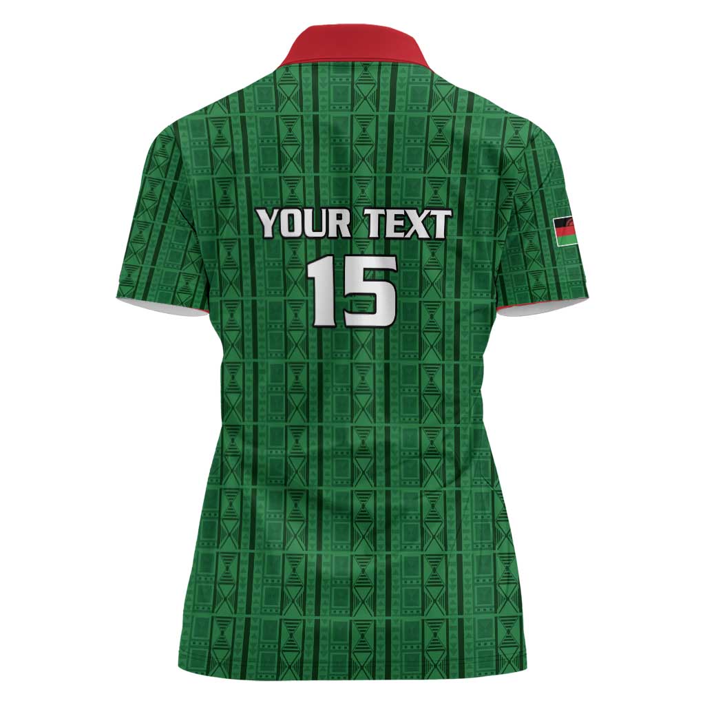 Custom Malawi Football Women Polo Shirt Come On Flames - Green - Wonder Print Shop