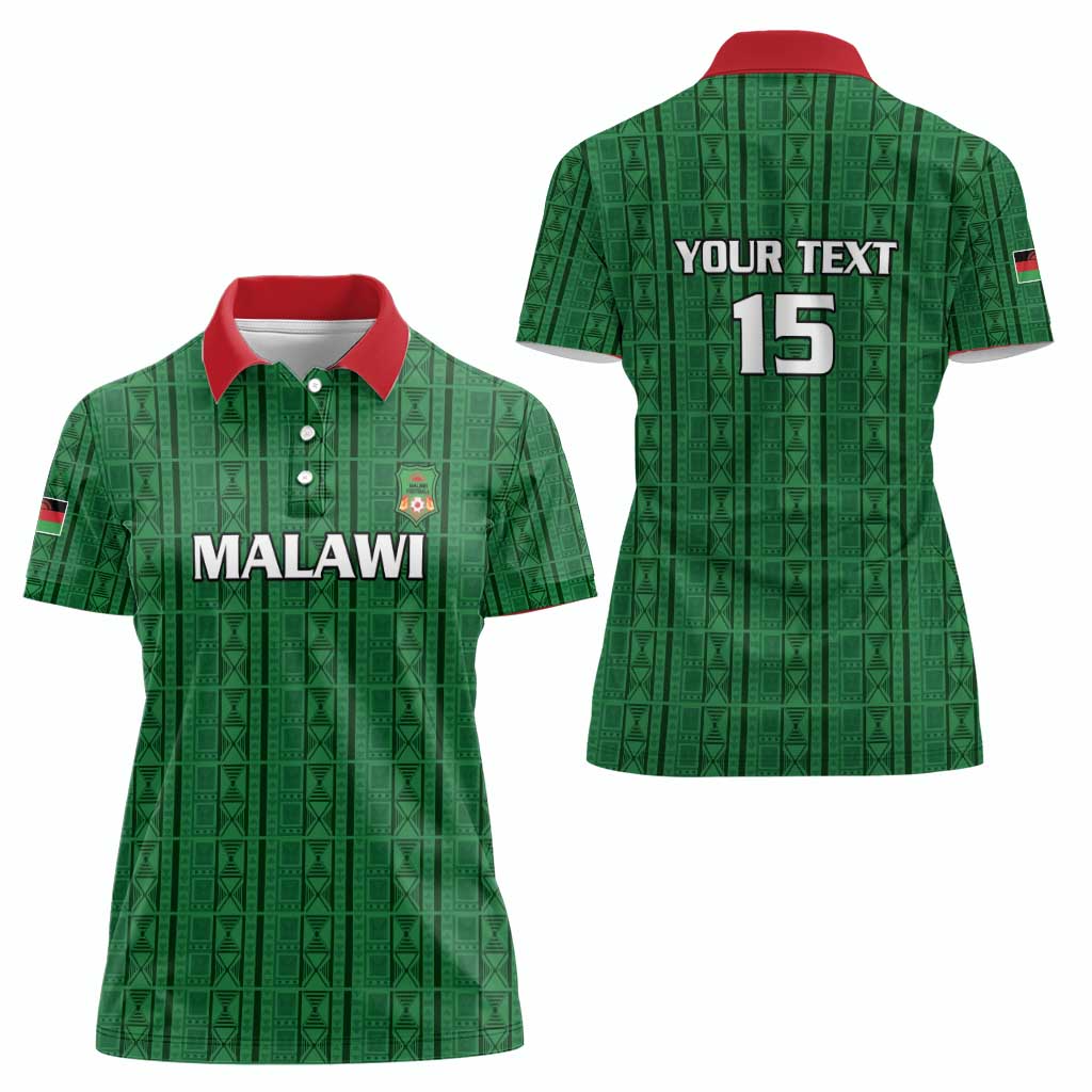 Custom Malawi Football Women Polo Shirt Come On Flames - Green - Wonder Print Shop
