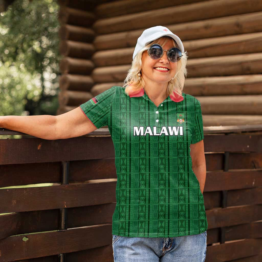 Custom Malawi Football Women Polo Shirt Come On Flames - Green - Wonder Print Shop