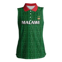 Custom Malawi Football Women Sleeveless Polo Shirt Come On Flames - Green - Wonder Print Shop