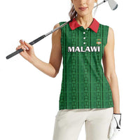 Custom Malawi Football Women Sleeveless Polo Shirt Come On Flames - Green - Wonder Print Shop
