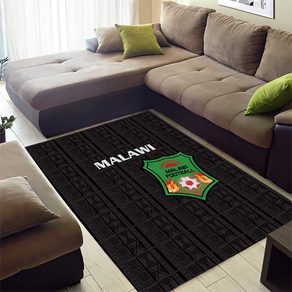Malawi Football Area Rug Come On Flames - Black - Wonder Print Shop