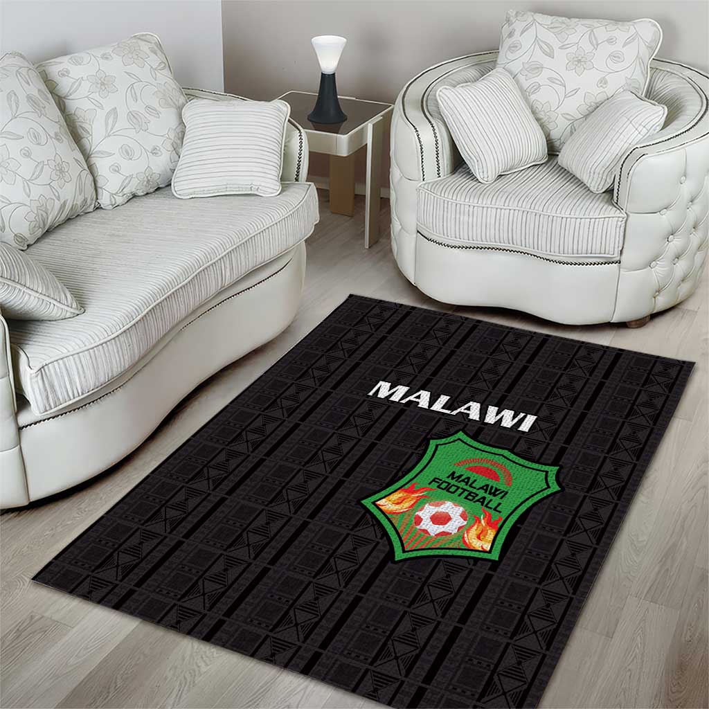 Malawi Football Area Rug Come On Flames - Black - Wonder Print Shop