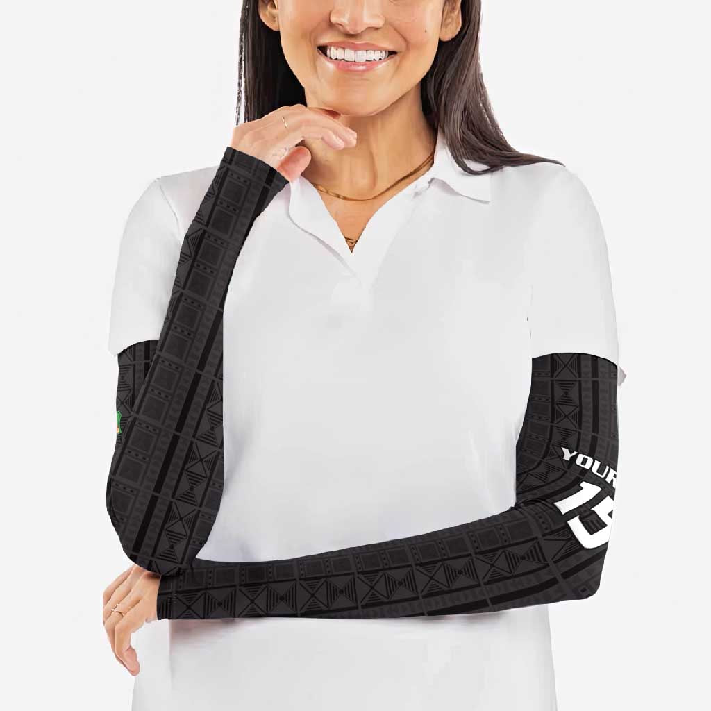 Custom Malawi Football Arm Sleeves Come On Flames - Black - Wonder Print Shop