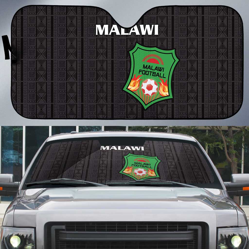 Malawi Football Auto Sun Shade Come On Flames - Black - Wonder Print Shop