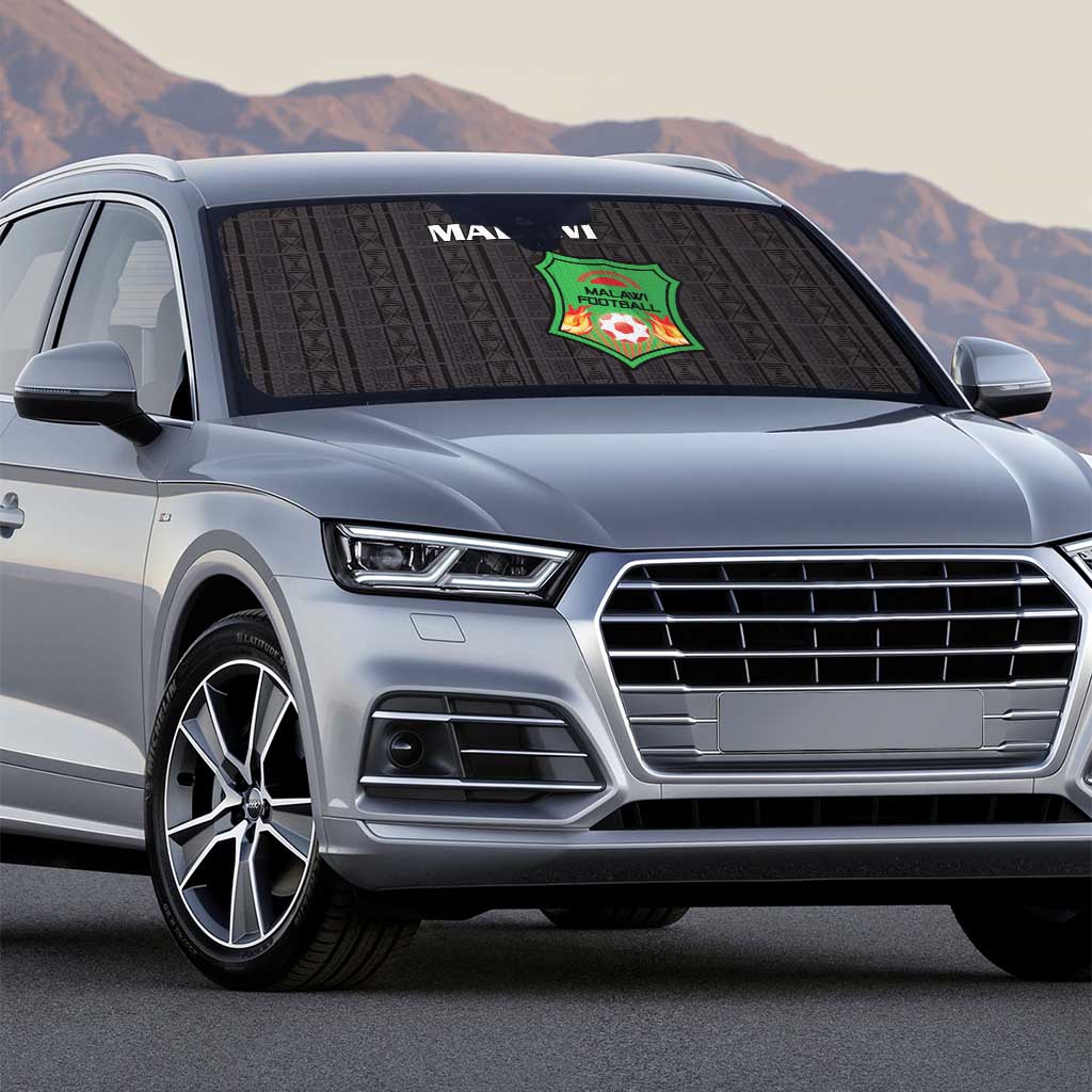 Malawi Football Auto Sun Shade Come On Flames - Black - Wonder Print Shop