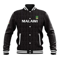 Custom Malawi Football Baseball Jacket Come On Flames - Black - Wonder Print Shop