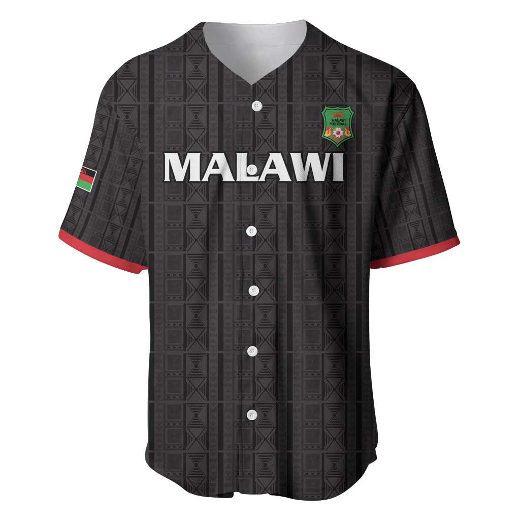Custom Malawi Football Baseball Jersey Come On Flames - Black - Wonder Print Shop