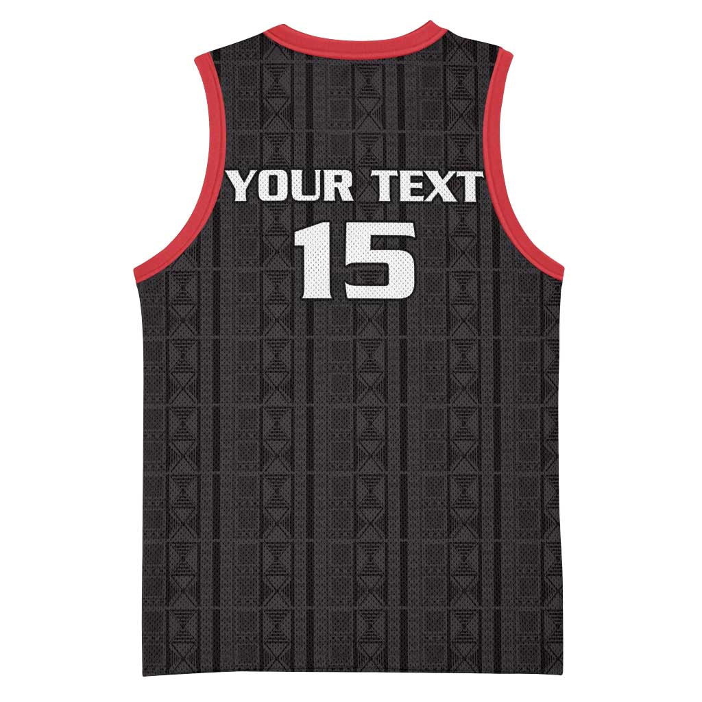 Custom Malawi Football Basketball Jersey Come On Flames - Black - Wonder Print Shop