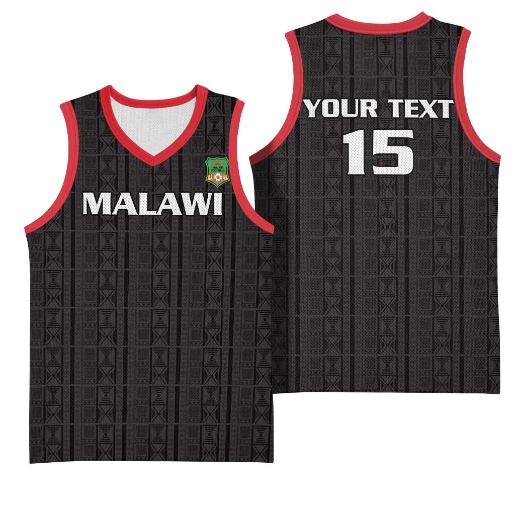Custom Malawi Football Basketball Jersey Come On Flames - Black - Wonder Print Shop