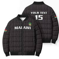 Custom Malawi Football Bomber Puffer Jacket Come On Flames - Black - Wonder Print Shop