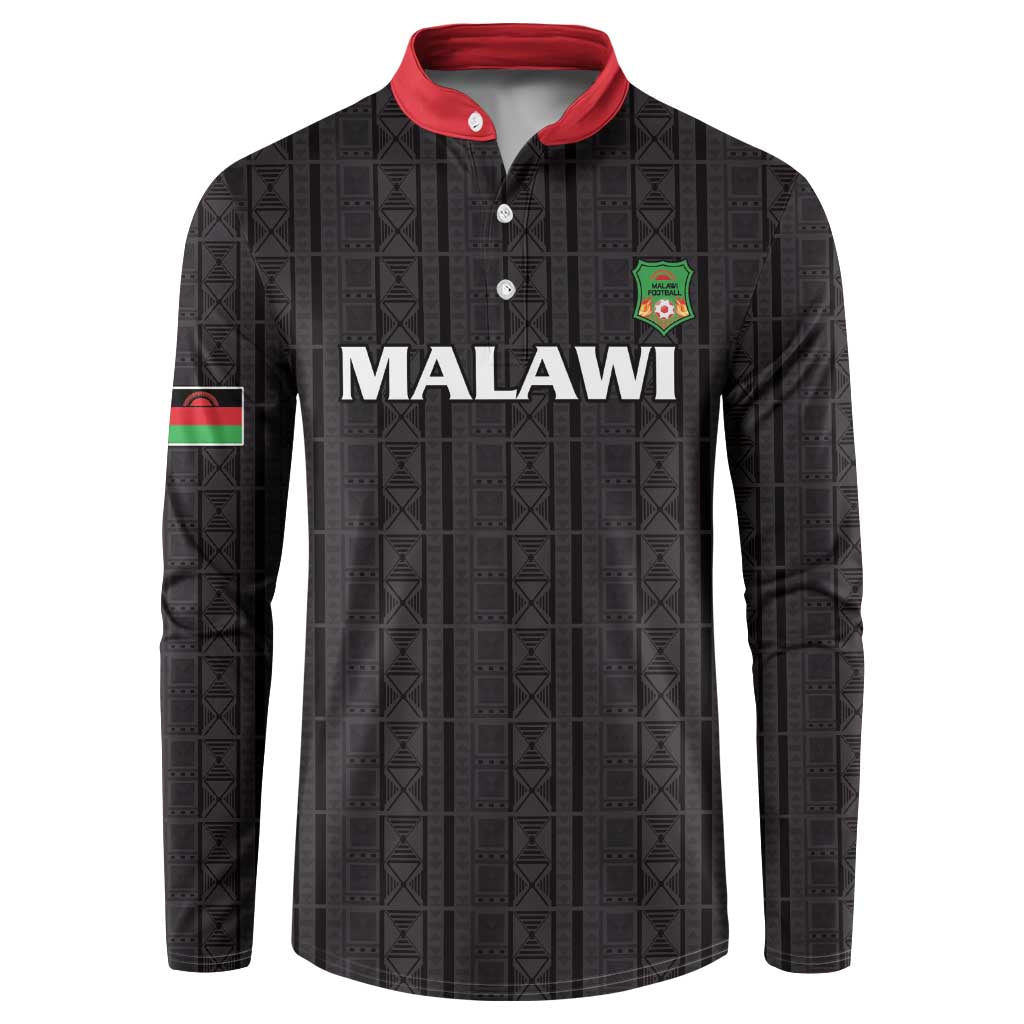 Custom Malawi Football Button Sweatshirt Come On Flames - Black - Wonder Print Shop