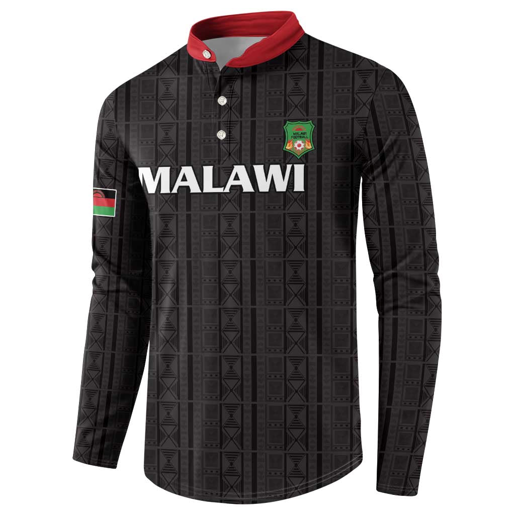 Custom Malawi Football Button Sweatshirt Come On Flames - Black - Wonder Print Shop