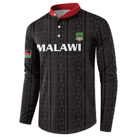 Custom Malawi Football Button Sweatshirt Come On Flames - Black - Wonder Print Shop