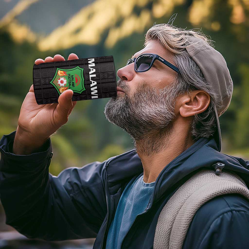 Custom Malawi Football 4 in 1 Can Cooler Tumbler Come On Flames - Black - Wonder Print Shop