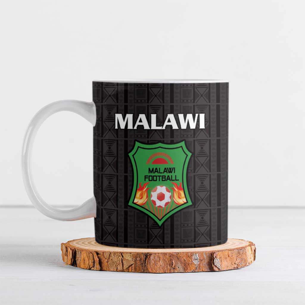 Custom Malawi Football Ceramic Mug Come On Flames - Black - Wonder Print Shop