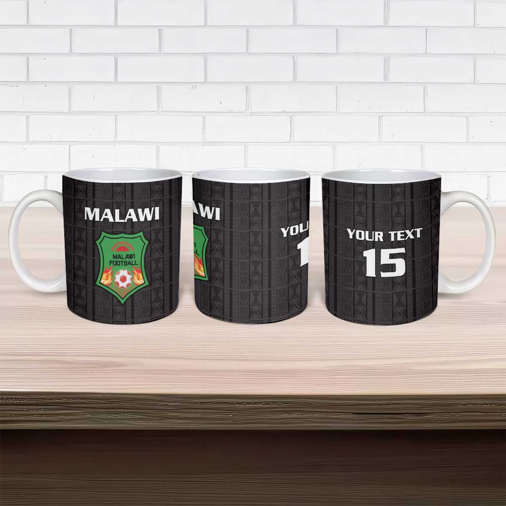 Custom Malawi Football Ceramic Mug Come On Flames - Black - Wonder Print Shop