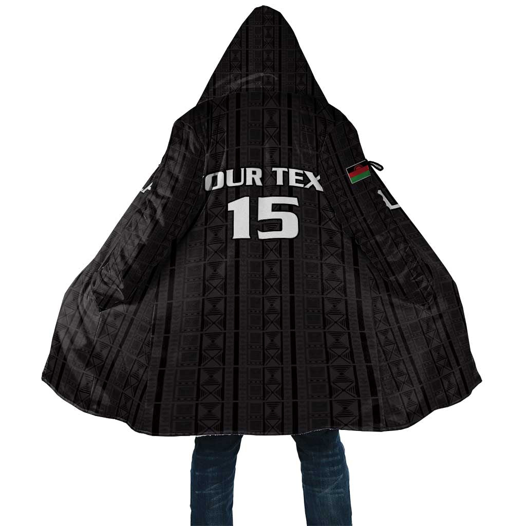 Custom Malawi Football Cloak Come On Flames - Black - Wonder Print Shop